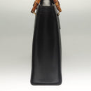 GUCCI Bamboo Hand Bag Leather Black Gold 002 1186 0259 Auth ep9321-5