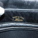 GUCCI Web Sherry Line Shoulder Bag Leather Black Gold Auth ep9327-12