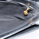 GUCCI Web Sherry Line Shoulder Bag Leather Black Gold Auth ep9327-18