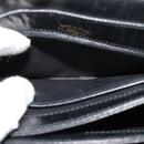 GUCCI Web Sherry Line Shoulder Bag Leather Black Gold Auth ep9327-20