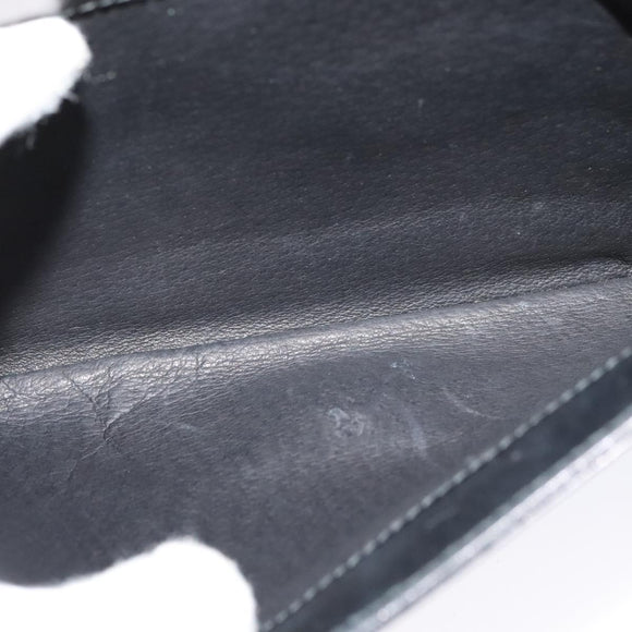 GUCCI Web Sherry Line Shoulder Bag Leather Black Gold Auth ep9327