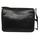 GUCCI Web Sherry Line Shoulder Bag Leather Black Gold Auth ep9327-2