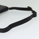 GUCCI Web Sherry Line Shoulder Bag Leather Black Gold Auth ep9327-7