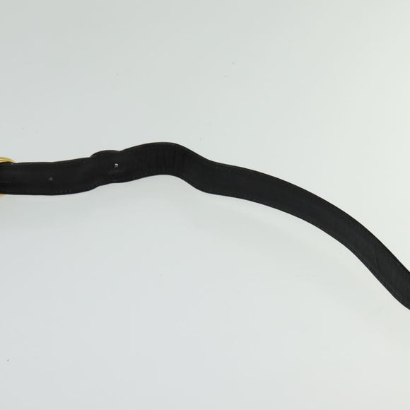 GUCCI Web Sherry Line Shoulder Bag Leather Black Gold Auth ep9327