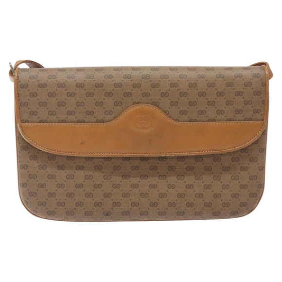 GUCCI Micro GG Supreme Shoulder Bag PVC Beige Gold 004 106 0024 Auth ep9330