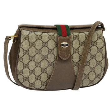 GUCCI GG Supreme Web Sherry Line Bag PVC Beige Gold 72 02 024 Auth ep9333