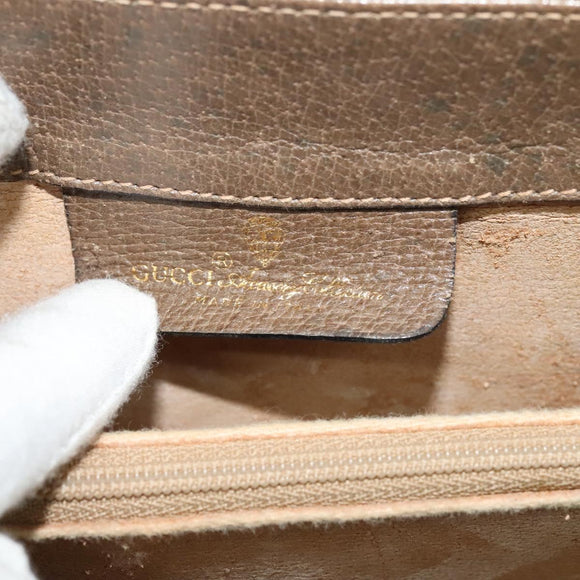 GUCCI GG Supreme Web Sherry Line Bag PVC Beige Gold 72 02 024 Auth ep9333