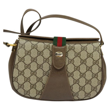 GUCCI GG Supreme Web Sherry Line Bag PVC Beige Gold 72 02 024 Auth ep9333 - 0