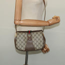 GUCCI GG Supreme Web Sherry Line Bag PVC Beige Gold 72 02 024 Auth ep9333-21