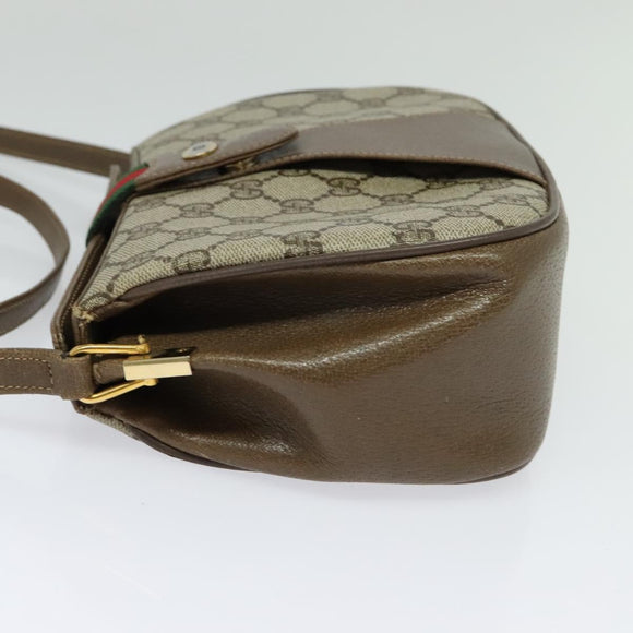 GUCCI GG Supreme Web Sherry Line Bag PVC Beige Gold 72 02 024 Auth ep9333