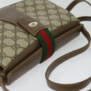 GUCCI GG Supreme Web Sherry Line Bag PVC Beige Gold 72 02 024 Auth ep9333-6