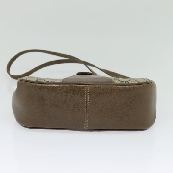 GUCCI GG Supreme Web Sherry Line Bag PVC Beige Gold 72 02 024 Auth ep9333