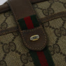 GUCCI GG Supreme Web Sherry Line Shoulder Bag PVC Beige 116 02 055 Auth ep9348-17