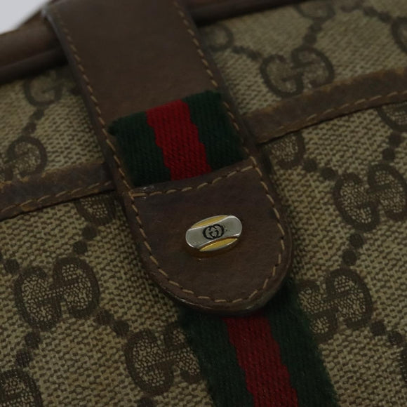 GUCCI GG Supreme Web Sherry Line Shoulder Bag PVC Beige 116 02 055 Auth ep9348