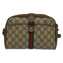 GUCCI GG Supreme Web Sherry Line Shoulder Bag PVC Beige 116 02 055 Auth ep9348-13