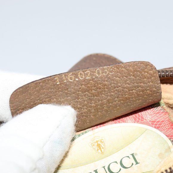 GUCCI GG Supreme Web Sherry Line Shoulder Bag PVC Beige 116 02 055 Auth ep9348