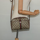 GUCCI GG Supreme Web Sherry Line Shoulder Bag PVC Beige 116 02 055 Auth ep9348-21
