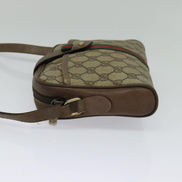 GUCCI GG Supreme Web Sherry Line Shoulder Bag PVC Beige 116 02 055 Auth ep9348