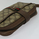 GUCCI GG Supreme Web Sherry Line Shoulder Bag PVC Beige 116 02 055 Auth ep9348-6