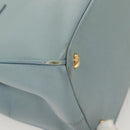 PRADA Galleria Hand Bag Safiano leather Light Blue Gold Auth ep9361-9