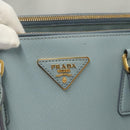 PRADA Galleria Hand Bag Safiano leather Light Blue Gold Auth ep9361-17