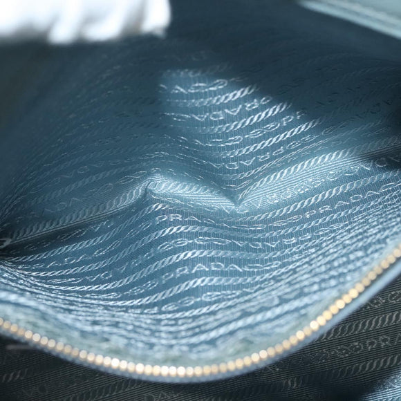 PRADA Galleria Hand Bag Safiano leather Light Blue Gold Auth ep9361