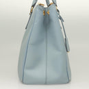 PRADA Galleria Hand Bag Safiano leather Light Blue Gold Auth ep9361-4