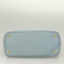 PRADA Galleria Hand Bag Safiano leather Light Blue Gold Auth ep9361-5