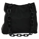 PRADA Shoulder Bag Nylon Plastic Black Silver Auth ep9367-1