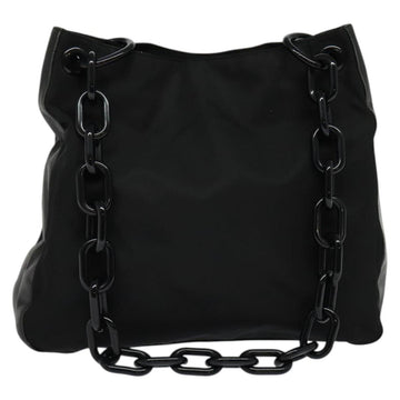 PRADA Shoulder Bag Nylon Plastic Black Silver Auth ep9367
