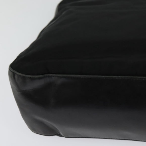 PRADA Shoulder Bag Nylon Plastic Black Silver Auth ep9367