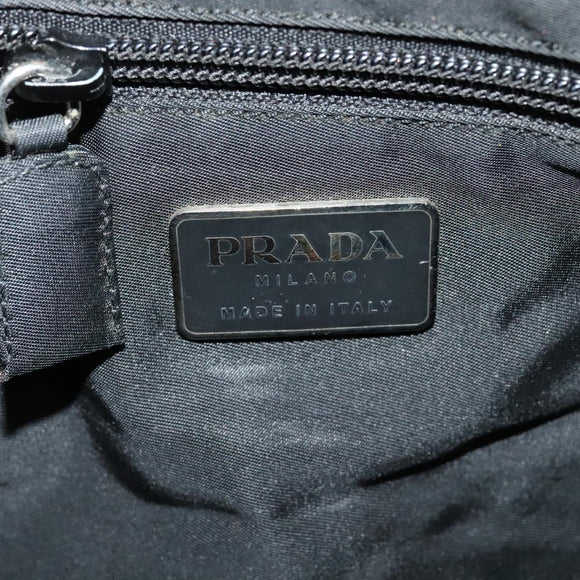 PRADA Shoulder Bag Nylon Plastic Black Silver Auth ep9367