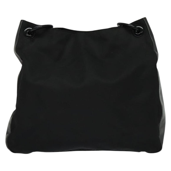 PRADA Shoulder Bag Nylon Plastic Black Silver Auth ep9367