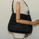 PRADA Shoulder Bag Nylon Plastic Black Silver Auth ep9367-20