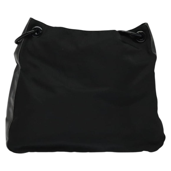 PRADA Shoulder Bag Nylon Plastic Black Silver Auth ep9367