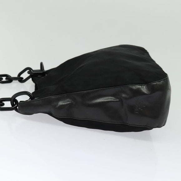 PRADA Shoulder Bag Nylon Plastic Black Silver Auth ep9367