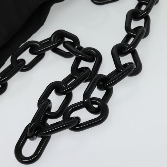 PRADA Shoulder Bag Nylon Plastic Black Silver Auth ep9367