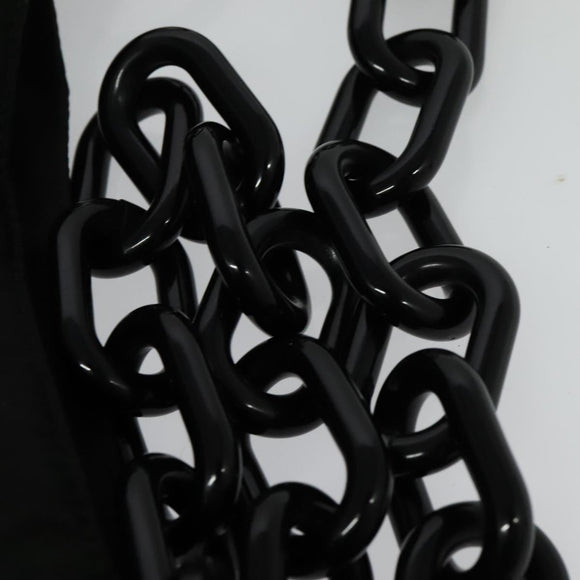 PRADA Shoulder Bag Nylon Plastic Black Silver Auth ep9367