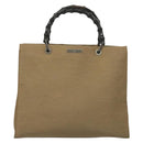 GUCCI Bamboo Hand Bag Canvas Beige 002 1010 2404 Auth ep9368-13