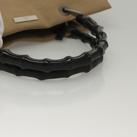 GUCCI Bamboo Hand Bag Canvas Beige 002 1010 2404 Auth ep9368