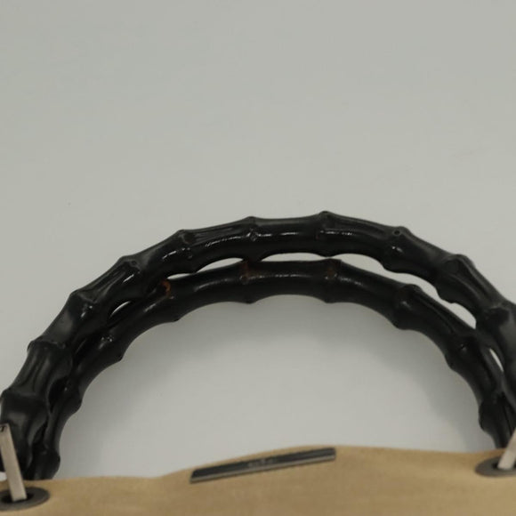 GUCCI Bamboo Hand Bag Canvas Beige 002 1010 2404 Auth ep9368