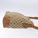 GUCCI GG Canvas Web Sherry Line Shoulder Bag Beige Silver 308930 Auth ep9380-4