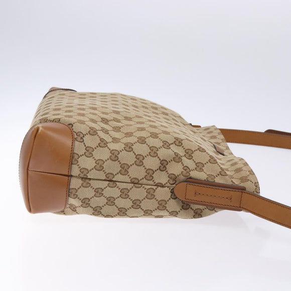 GUCCI GG Canvas Web Sherry Line Shoulder Bag Beige Silver 308930 Auth ep9380