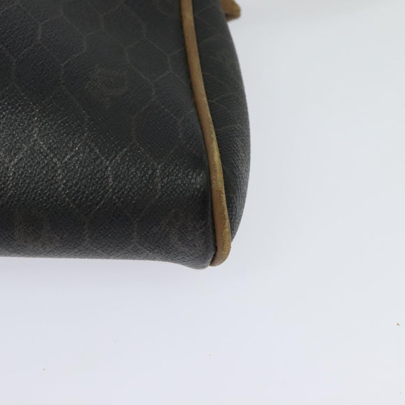 Christian Dior Honeycomb Canvas Shoulder Bag PVC Leather Black Auth ep9393