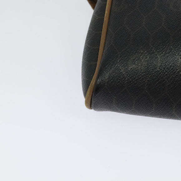 Christian Dior Honeycomb Canvas Shoulder Bag PVC Leather Black Auth ep9393