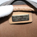 Christian Dior Honeycomb Canvas Shoulder Bag PVC Leather Black Auth ep9393-11