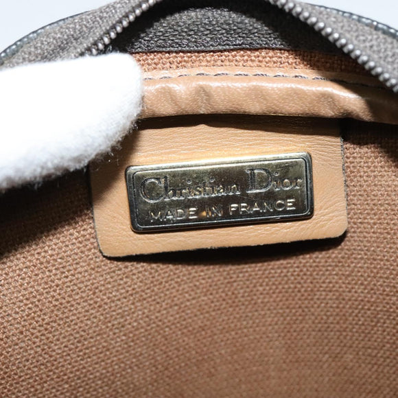 Christian Dior Honeycomb Canvas Shoulder Bag PVC Leather Black Auth ep9393