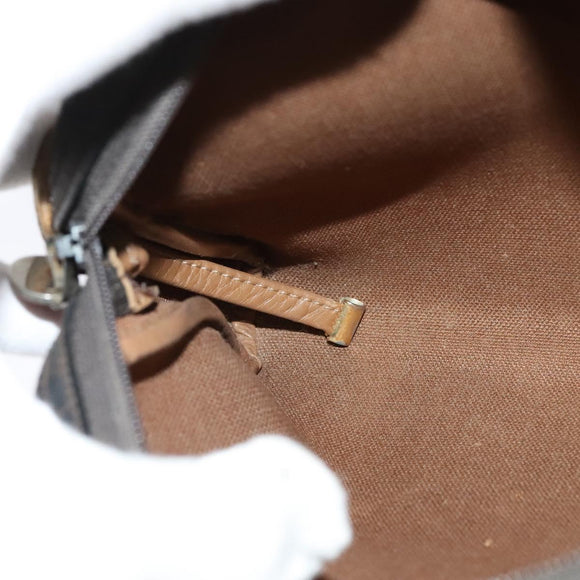 Christian Dior Honeycomb Canvas Shoulder Bag PVC Leather Black Auth ep9393