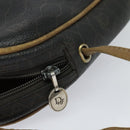 Christian Dior Honeycomb Canvas Shoulder Bag PVC Leather Black Auth ep9393-7