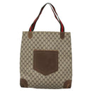 GUCCI GG Supreme Web Sherry Line Tote Bag PVC Beige Auth ep9399-2